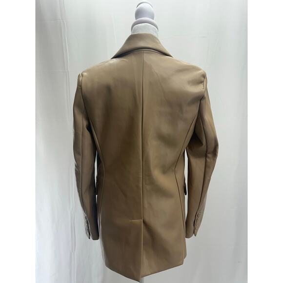 Dolan Tan Faux leather Jacket Blazer XXS NWTS - Picture 3 of 4